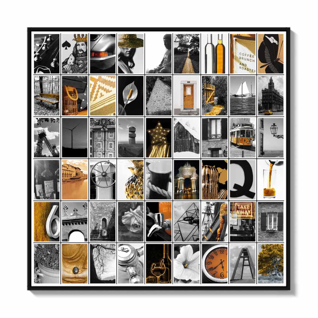 Schwarz Weiß Wandbild mit Gold
